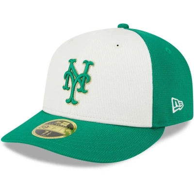 New Era Men's  White, Green New York Mets 2024 St. Patrick's Day Low Profile 59fifty Fitted Hat In White,green