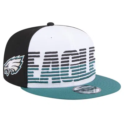 New Era Men's White/midnight Green Philadelphia Eagles Throwback Space 9fifty Snapback Hat In White Gree