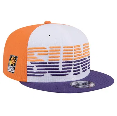 New Era White/purple Phoenix Suns Throwback Gradient Tech Font 9fifty Snapback Hat In Multi
