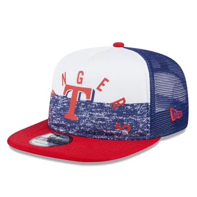 New Era White/red Texas Rangers Team Foam Front A-frame Trucker 9fifty Snapback Hat