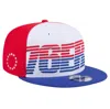 NEW ERA NEW ERA WHITE/ROYAL PHILADELPHIA 76ERS THROWBACK GRADIENT TECH FONT 9FIFTY SNAPBACK HAT