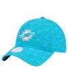 New Era Women's Aqua Miami Dolphins Smiley 9twenty Adjustable Hat In Aqua