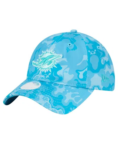 New Era Women's Aqua Miami Dolphins Trippy 9twenty Adjustable Hat In Blue