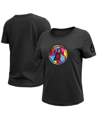 New Era Women's Baltimore Orioles 2023 City Connect Cap Logo Screen Print Graphics T-shirt In Black