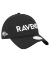 New Era Women's Black Baltimore Ravens Cece 9twenty Adjustable Hat In Black