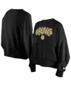 New Era Women's Black Boston Bruins Flip Sequin Sweatshirt In Black