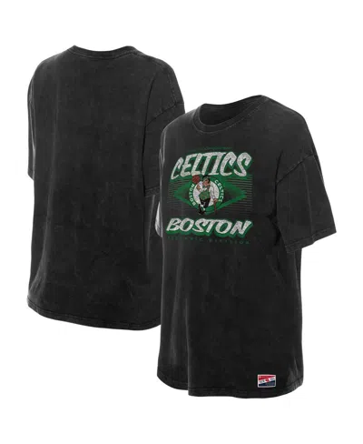 New Era Women's Black Boston Celtics Throwback Mineral Wash Oversized T-shirt