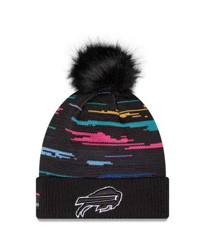 New Era Women's Black Buffalo Bills 2026 Nfl Crucial Catch Cuffed Knit With Pom Hat