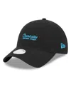 New Era Women's Black Charlotte Fc Throwback 9twenty Adjustable Hat In Black