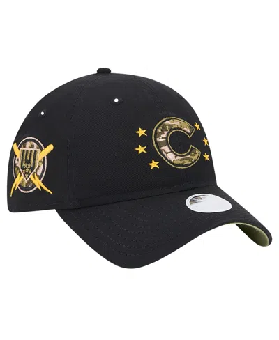 New Era Women's Black Cleveland Guardians 2024-armed Forces Day 9twenty Adjustable Hat