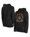 New Era Women's Black Chicago Cubs Dia De Muertos Mineral Wash Hoodie Sweatshirt In Black