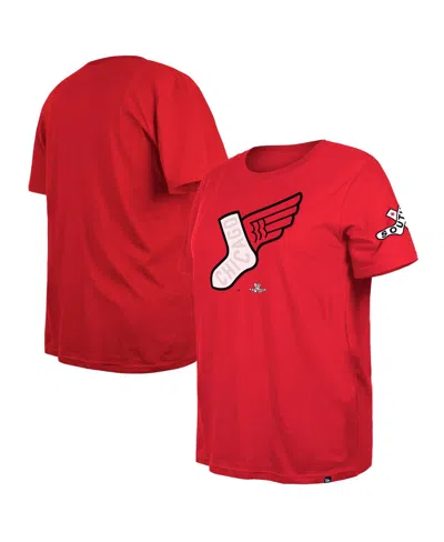 New Era Women's Black Chicago White Sox 2025 City Connect Plus Size T-shirt In Red