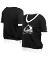 New Era Women's Black Colorado Avalanche Game Day Rhine Studs T-shirt In Black