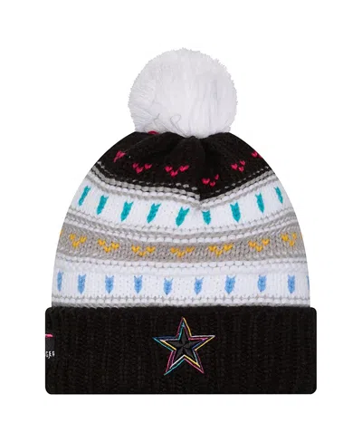 New Era Women's Black Dallas Cowboys 2025 Nfl Crucial Catch Cuffed Knit With Pom Hat