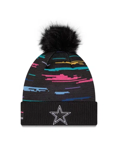 New Era Women's Black Dallas Cowboys 2026 Nfl Crucial Catch Cuffed Knit With Pom Hat
