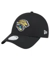 New Era Women's Black Jacksonville Jaguars Throwback Logo Standard 9forty Adjustable Hat In Black