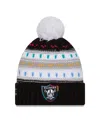New Era Women's Black Las Vegas Raiders 2025 Nfl Crucial Catch Cuffed Knit With Pom Hat In Black