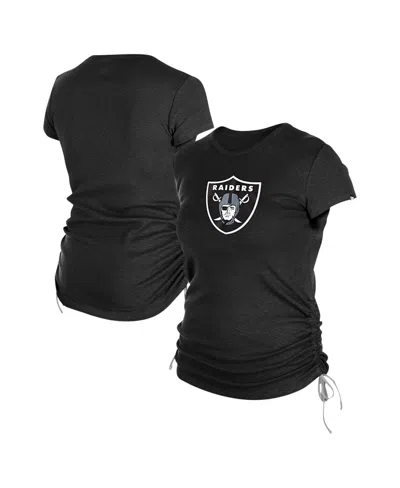 New Era Women's Black Las Vegas Raiders Ruched Side T-shirt