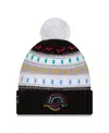 New Era Women's Black Los Angeles Rams 2025 Nfl Crucial Catch Cuffed Knit With Pom Hat In Black