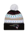 New Era Women's Black New England Patriots 2025 Nfl Crucial Catch Cuffed Knit With Pom Hat In Multi
