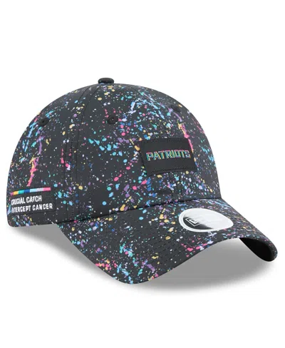 New Era Women's Black New England Patriots 2025 Nfl Crucial Catch Pony Tail Adjustable Hat