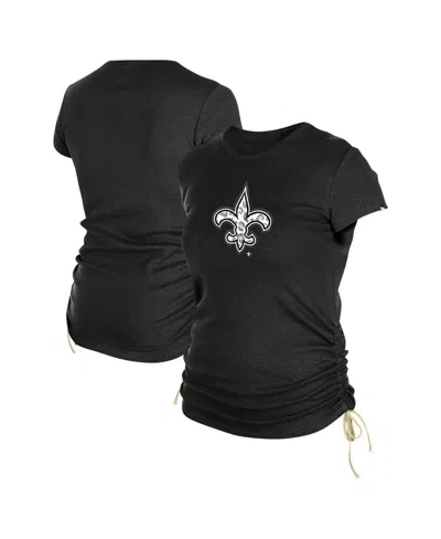 New Era Women's Black New Orleans Saints Ruched Side T-shirt