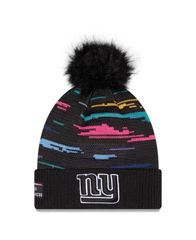 New Era Women's Black New York Giants 2026 Nfl Crucial Catch Cuffed Knit With Pom Hat