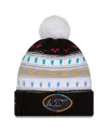 New Era Women's Black New York Jets 2025 Nfl Crucial Catch Cuffed Knit With Pom Hat In Multi