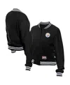 New Era Women's Black Pittsburgh Steelers Throwback Fleece Full-snap Jacket In Black