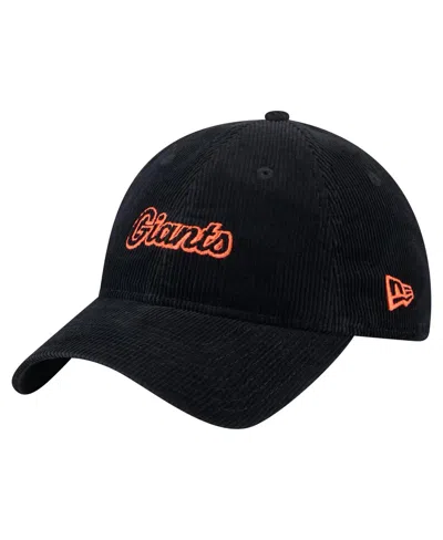 NEW ERA WOMEN'S BLACK SAN FRANCISCO GIANTS CORDUROY 9TWENTY ADJUSTABLE HAT