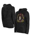 New Era Women's Black San Francisco Giants Dia De Muertos Mineral Wash Hoodie Sweatshirt In Black