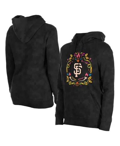 New Era Women's Black San Francisco Giants Dia De Muertos Mineral Wash Hoodie Sweatshirt