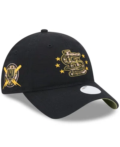 New Era Women's Black St. Louis Cardinals 2024 Armed Forces Day 9twenty Adjustable Hat