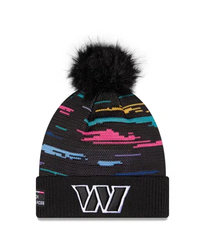 New Era Women's Black Washington Commanders 2026 Nfl Crucial Catch Cuffed Knit With Pom Hat
