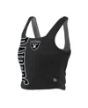 New Era Women's Black/gray Las Vegas Raiders Reversible Cropped Sport Classics Tank Top In Gray