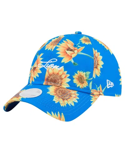 New Era Women's Blue Detroit Lions Adventure Sunflower 9twenty Adjustable Hat