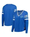 New Era Women's Blue Detroit Lions Throwback Lace-up Long-sleeve T-shirt In Blue