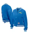 New Era Women's Blue Los Angeles Chargers Throwback Fleece Full-snap Jacket In Blue