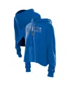 New Era Women's Blue New York Knicks Glam Game Open Back Hoodie In Blue