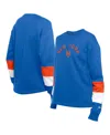 New Era Women's Blue New York Mets Game Day Color Pullover Sweatshirt In Blue
