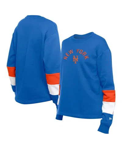 New Era Women's Blue New York Mets Game Day Color Pullover Sweatshirt