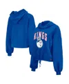 New Era Women's Blue Sacramento Kings 2024/25 City Edition Cropped Pullover Hoodie In Blue
