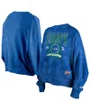 New Era Women's Blue Seattle Seahawks Throwback Boxy Sweatshirt