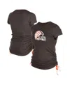 New Era Women's Brown Cleveland Browns Ruched Side T-shirt In Brown