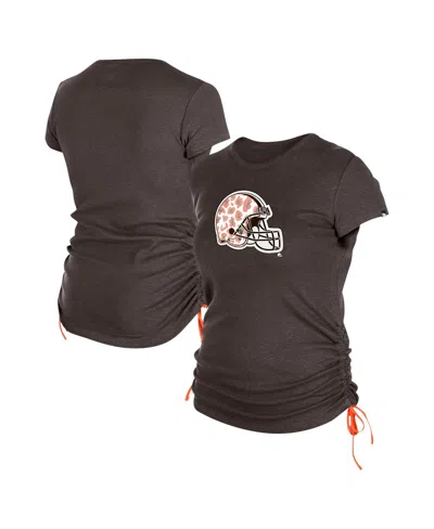 New Era Women's Brown Cleveland Browns Ruched Side T-shirt