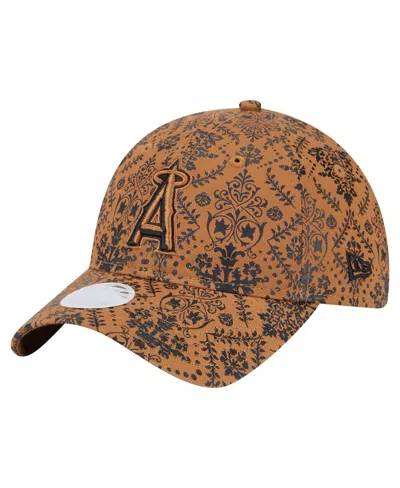New Era Women's Brown Los Angeles Angels Vintage Deco 9twenty Adjustable Hat