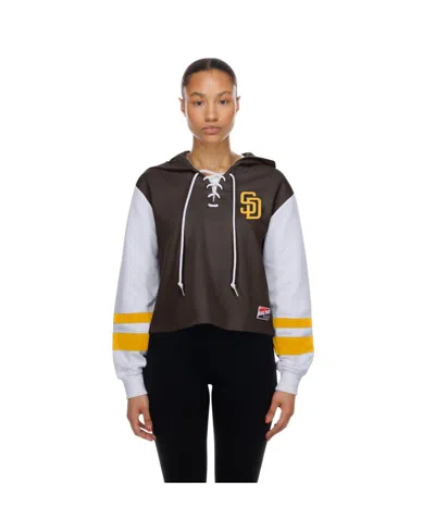New Era Women's Brown San Diego Padres Boxy Lace-up Hoodie