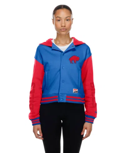 New Era Women's Buffalo Bills Throwback Hooded Full-snap Cotton-blend Jacket In Blue