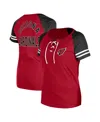 New Era Women's Cardinal Arizona Cardinals Lace-up Raglan T-shirt In Cardinal