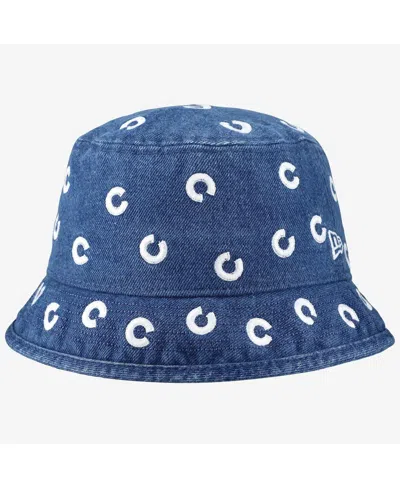 New Era Women's Chicago Cubs Denim Micro Bucket Hat In Blue